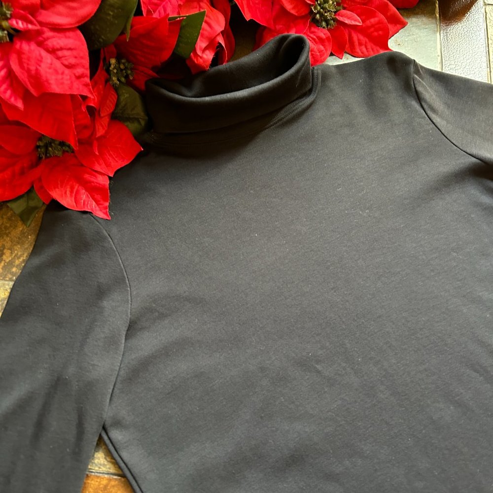 L.L. Bean Pima Cotton Turtleneck in Black - Picture 7 of 12
